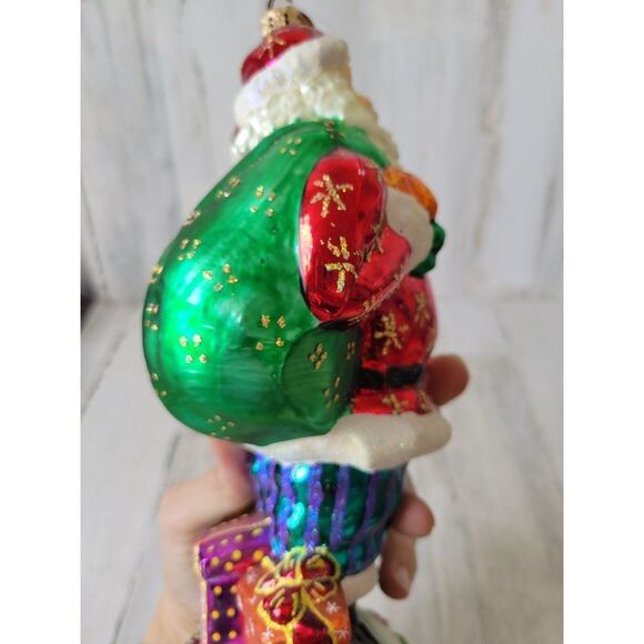 Radko large Santa ornament presents tree vintage toys bag presents - Picture 7 of 10